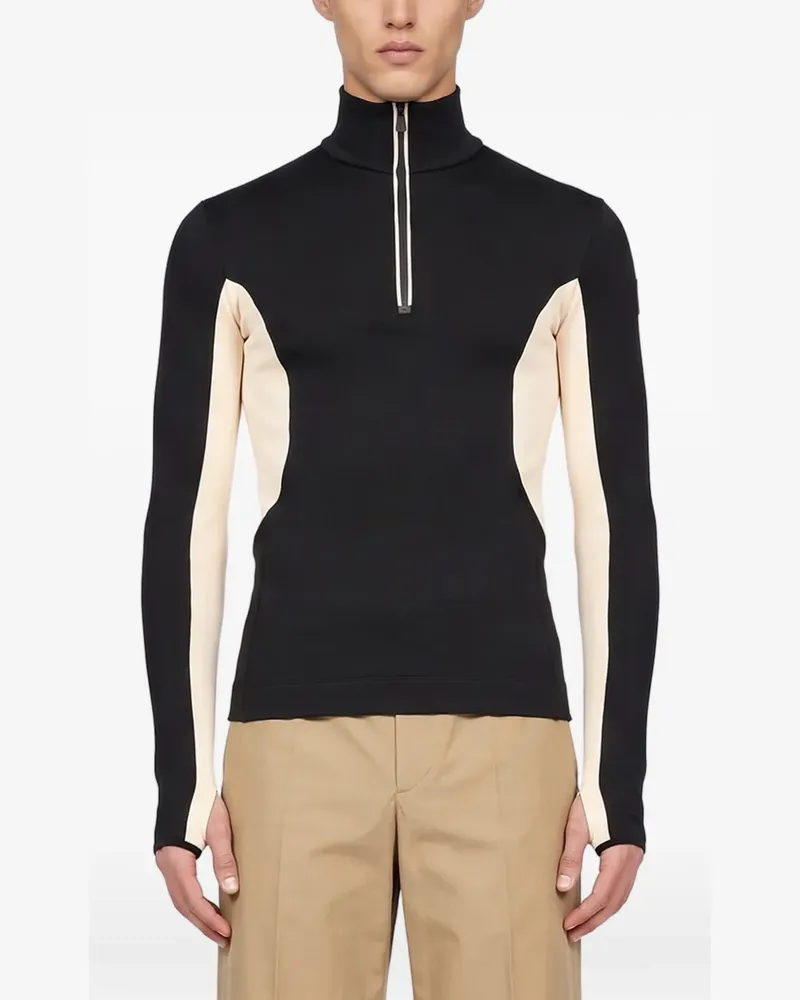 Moncler panelled half-zip sweater - Schwarz Schwarz