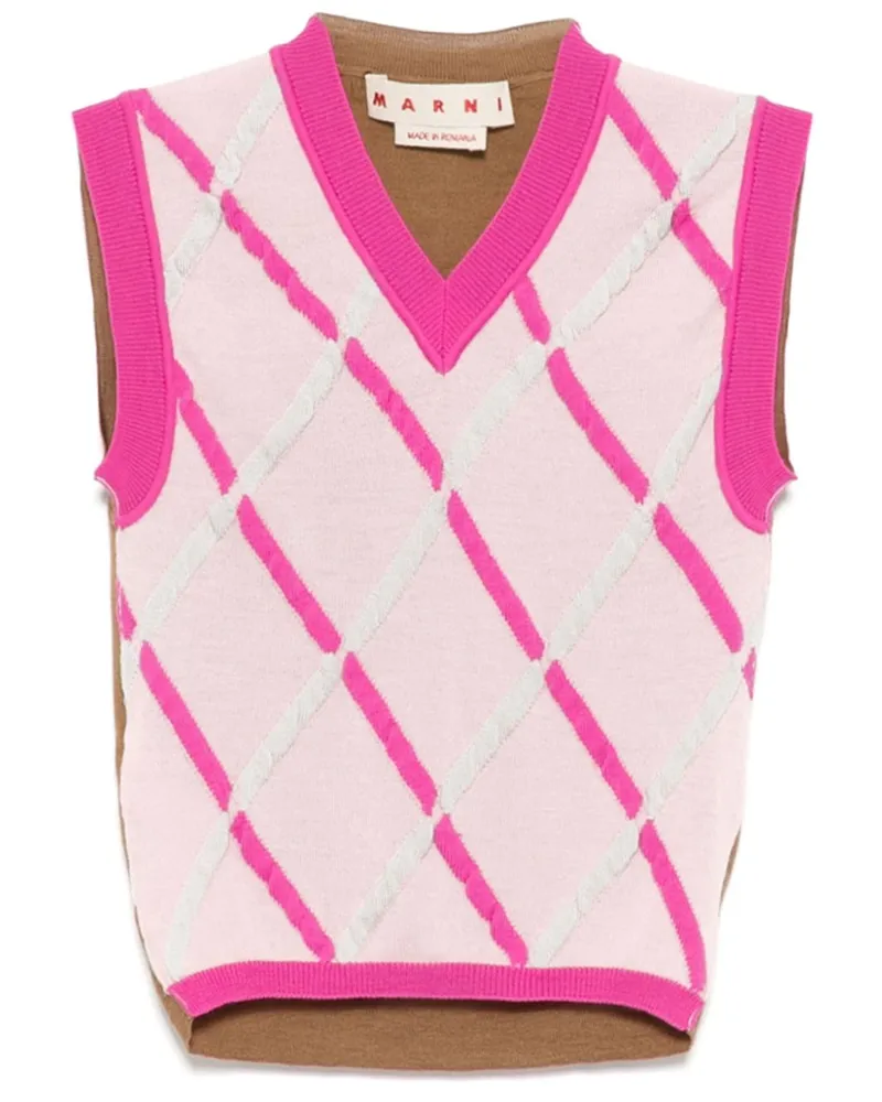 Marni Gestricktes Top mit Rautenmuster - Rosa Rosa