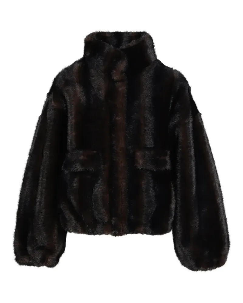 APPARIS Iris cropped bomber jacket - Schwarz Schwarz
