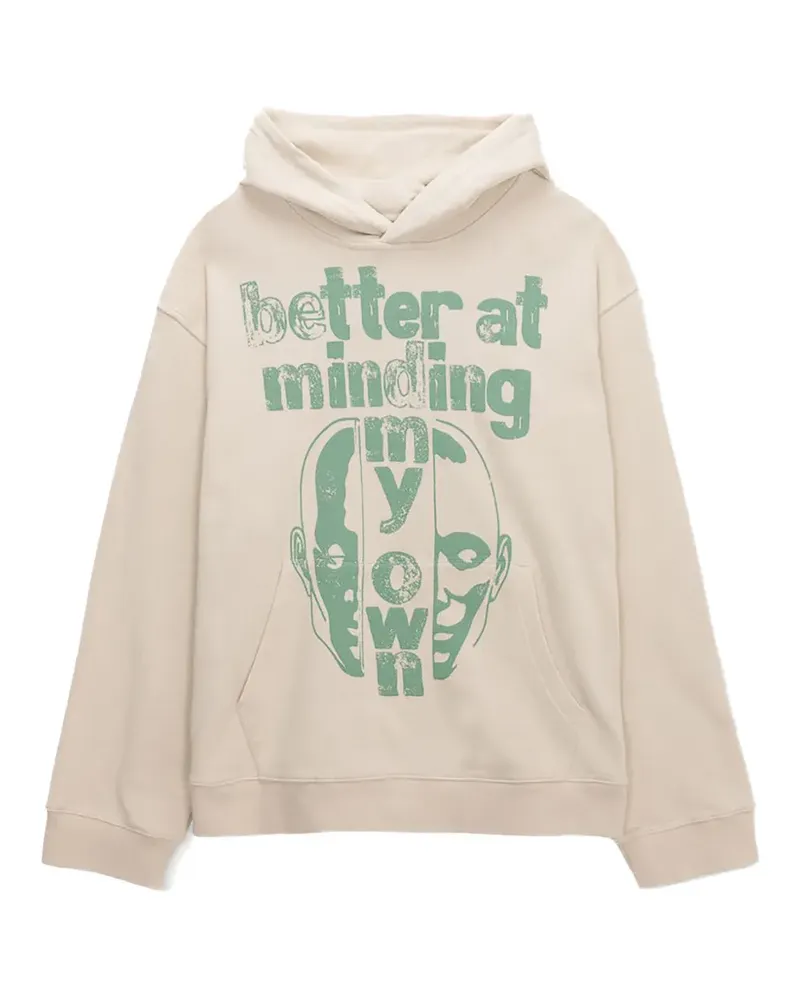 Honor The Gift Better At Minding My Own graphic-print hoodie - Nude Nude