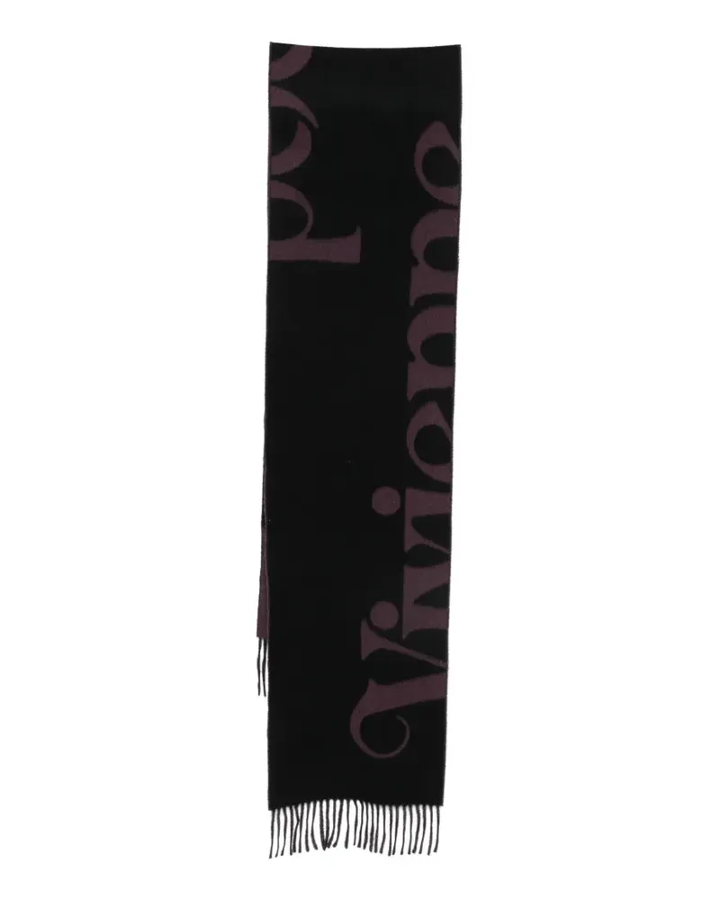 Vivienne Westwood Intarsien-Schal mit Fransen - Schwarz Schwarz
