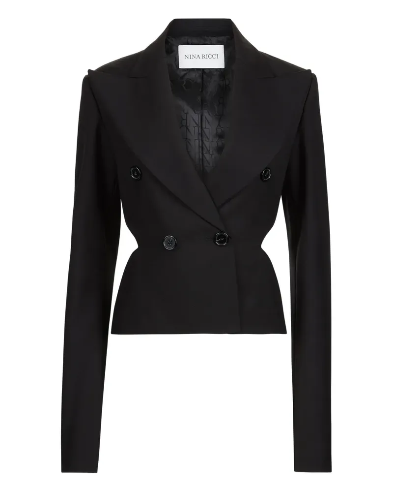 Nina Ricci Doppelreihiger Blazer - U9000 BLACK U9000