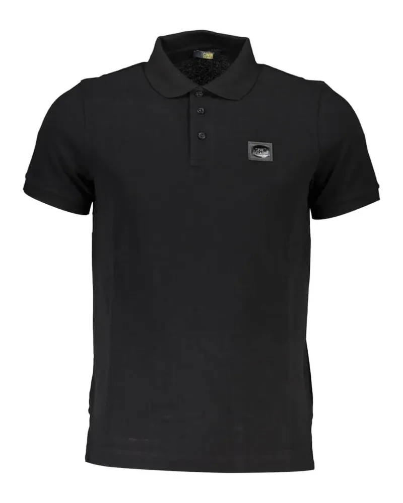 Roberto Cavalli logo-patch short-sleeve cotton polo shirt - Schwarz Schwarz