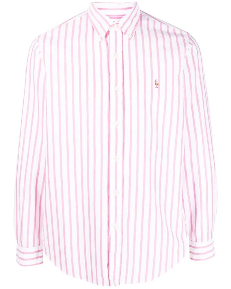 Ralph Lauren Gestreiftes Hemd mit Logo-Stickerei - Rosa Rosa