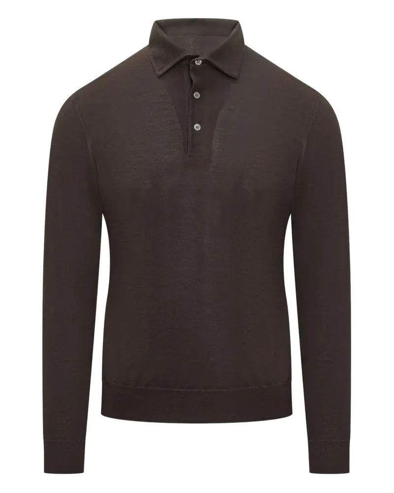 Filippo de Laurentiis Langärmeliges Poloshirt - Braun Braun