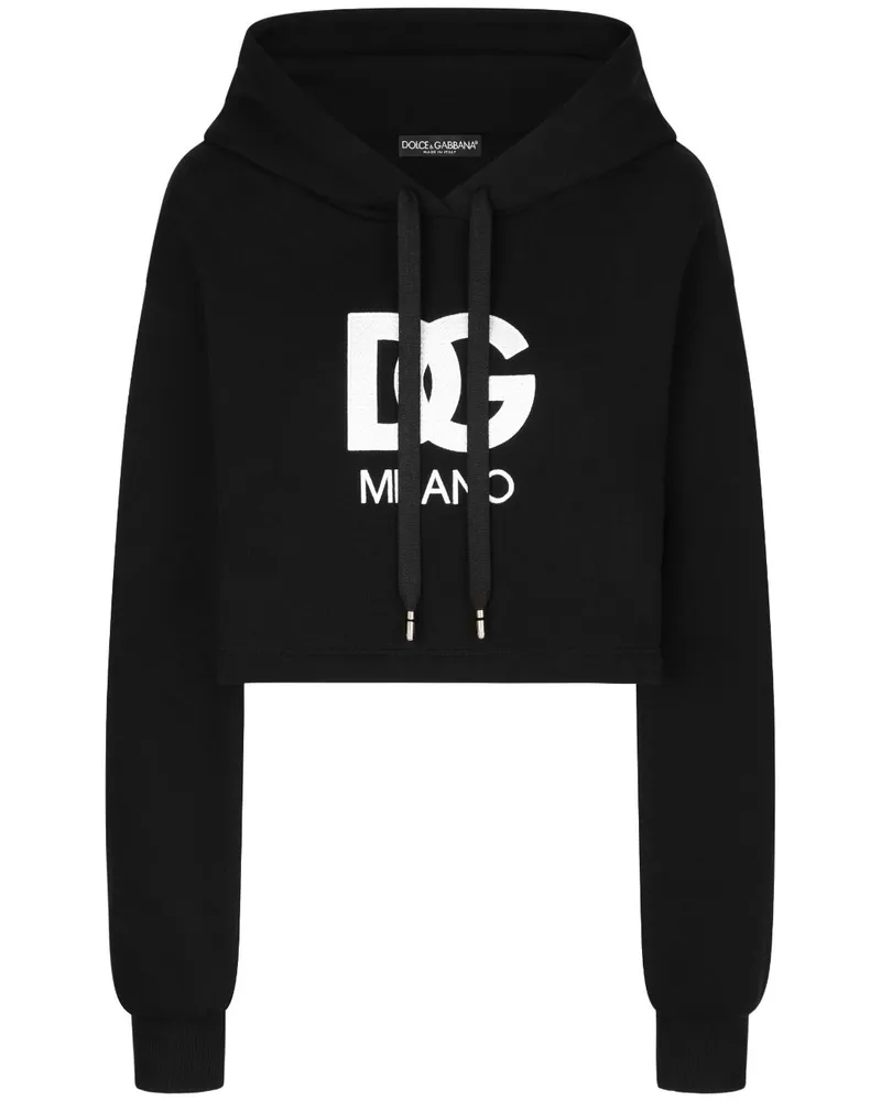 Dolce & Gabbana Hoodie mit Logo-Patch - Schwarz Schwarz