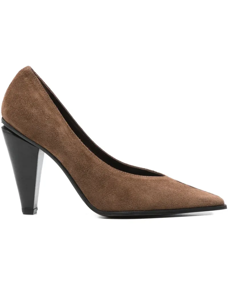 FESTA Milano Spitze Pumps mit Trichterabsatz 95mm - Braun Braun
