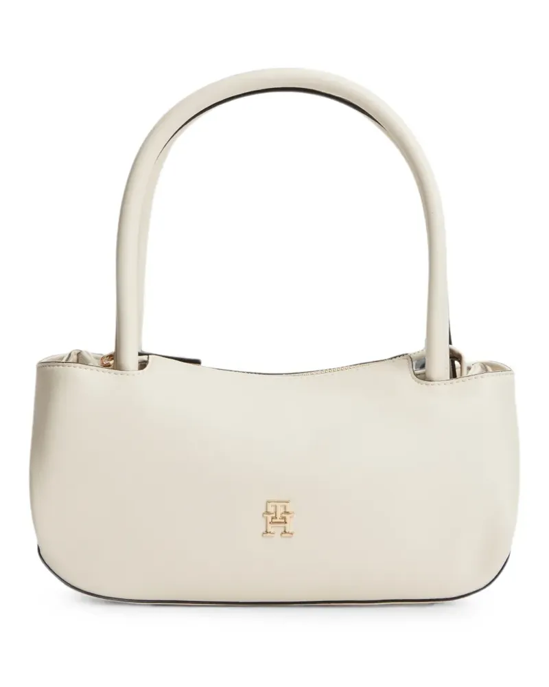 Tommy Hilfiger monogram-plaque shoulder bag - Nude Nude