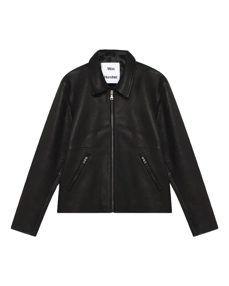 Won Hundred Dutton leather jacket - Schwarz Schwarz