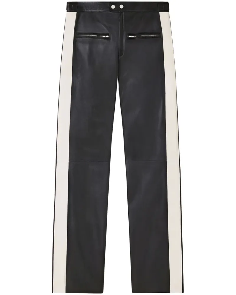 Courrèges Lederhose mit Einsätzen - Schwarz Schwarz