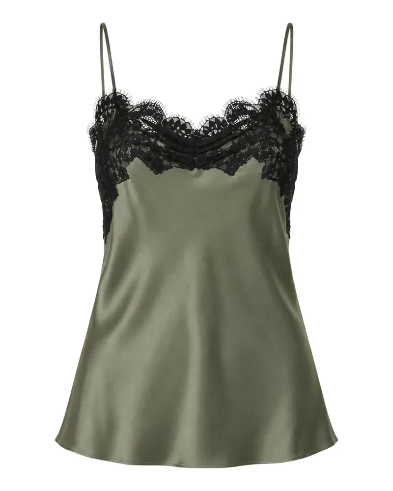 IRO Camisole-Seidentop mit Spitzenbesatz - Grün Grün