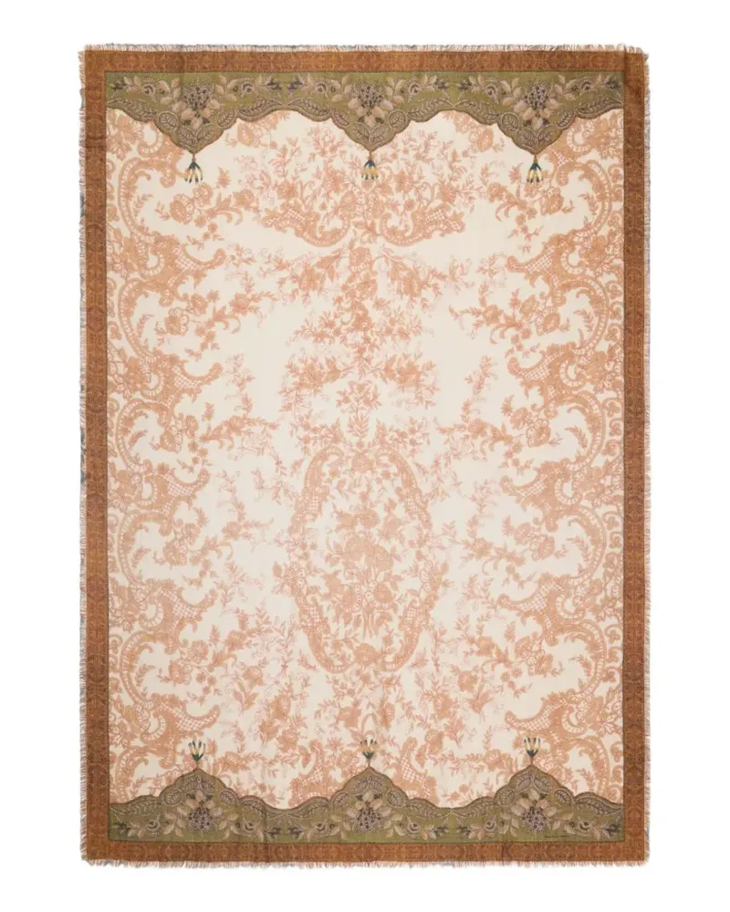 Pierre-Louis Mascia Euclidex floral paisley cashmere scarf - Nude Nude