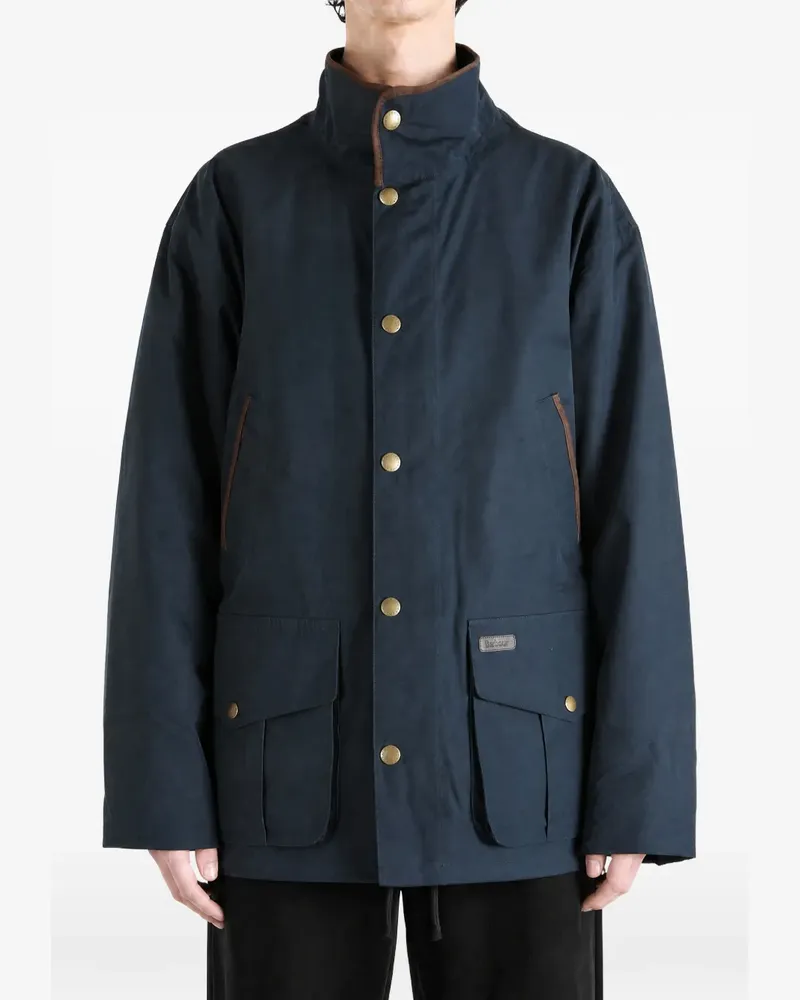 Barbour Lederjacke mit mehreren Taschen - Blau Blau