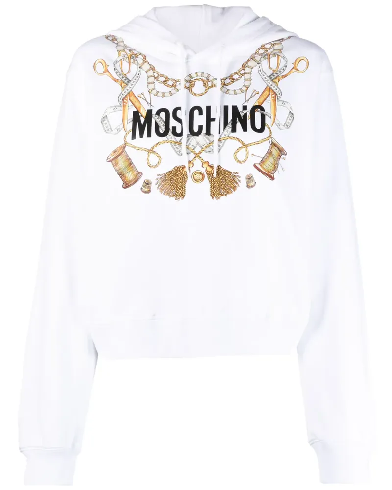 Moschino Hoodie mit Logo-Print - Weiß Weiß