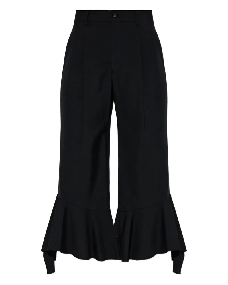 Comme des Garçons Hose mit gerüschtem Saum - Schwarz Schwarz