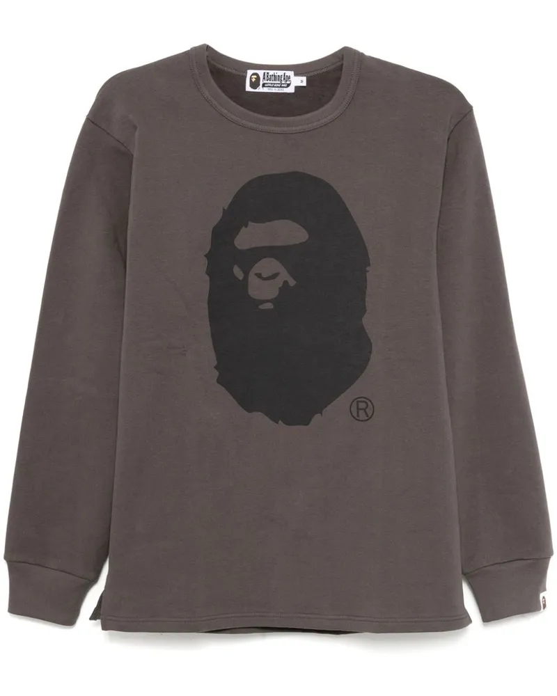BAPE Ape Head Sweatshirt aus gebürsteter Baumwolle - Grau Grau