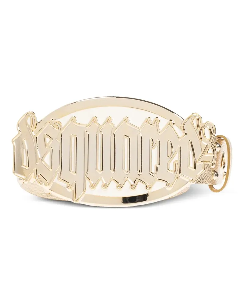 Dsquared2 Gürtel mit Logo-Schild - Gold Gold