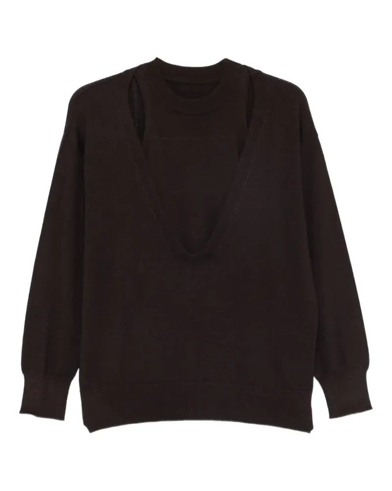 MEIMEIJ Pullover im Layering-Look - Braun Braun