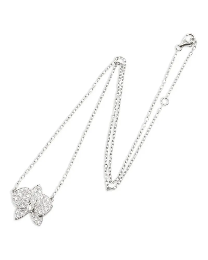 Cartier 2010 Caress Orchidée Halskette mit Diamanten - Silber Silber