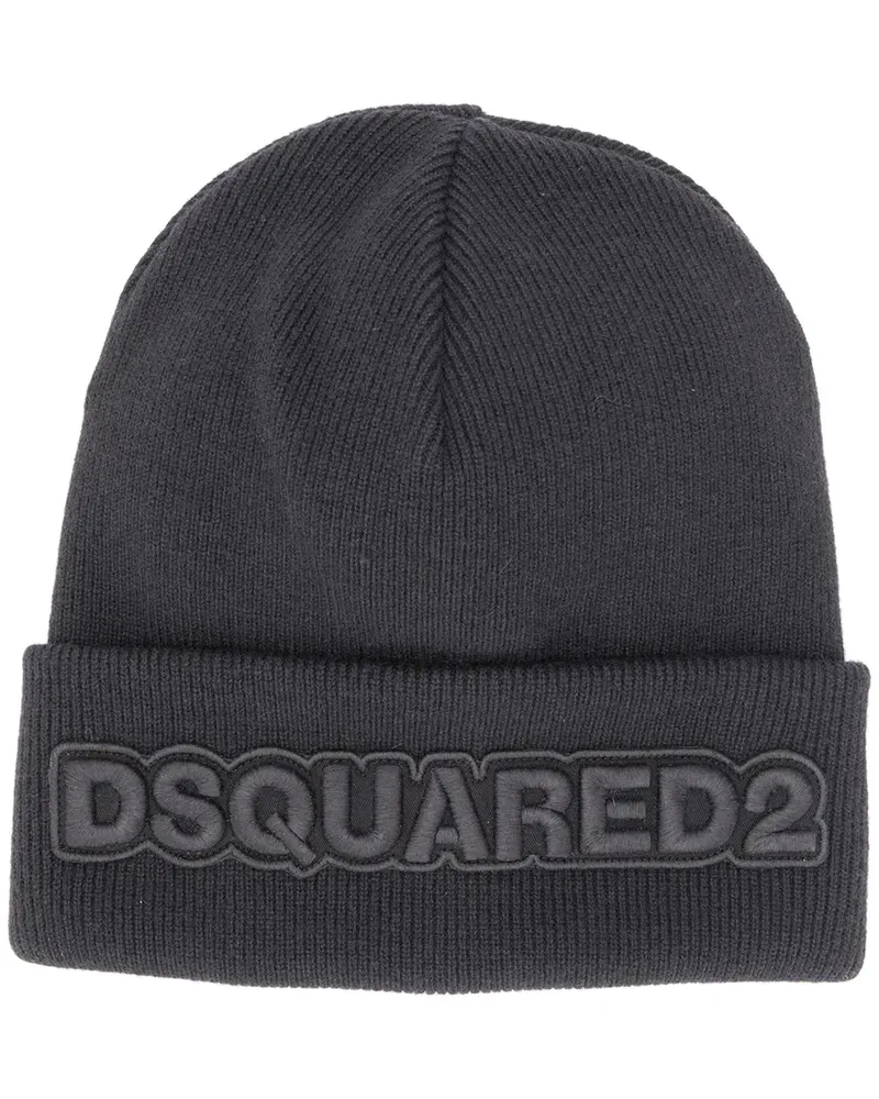 Dsquared2 Beanie mit Logo-Stickerei - Schwarz Schwarz