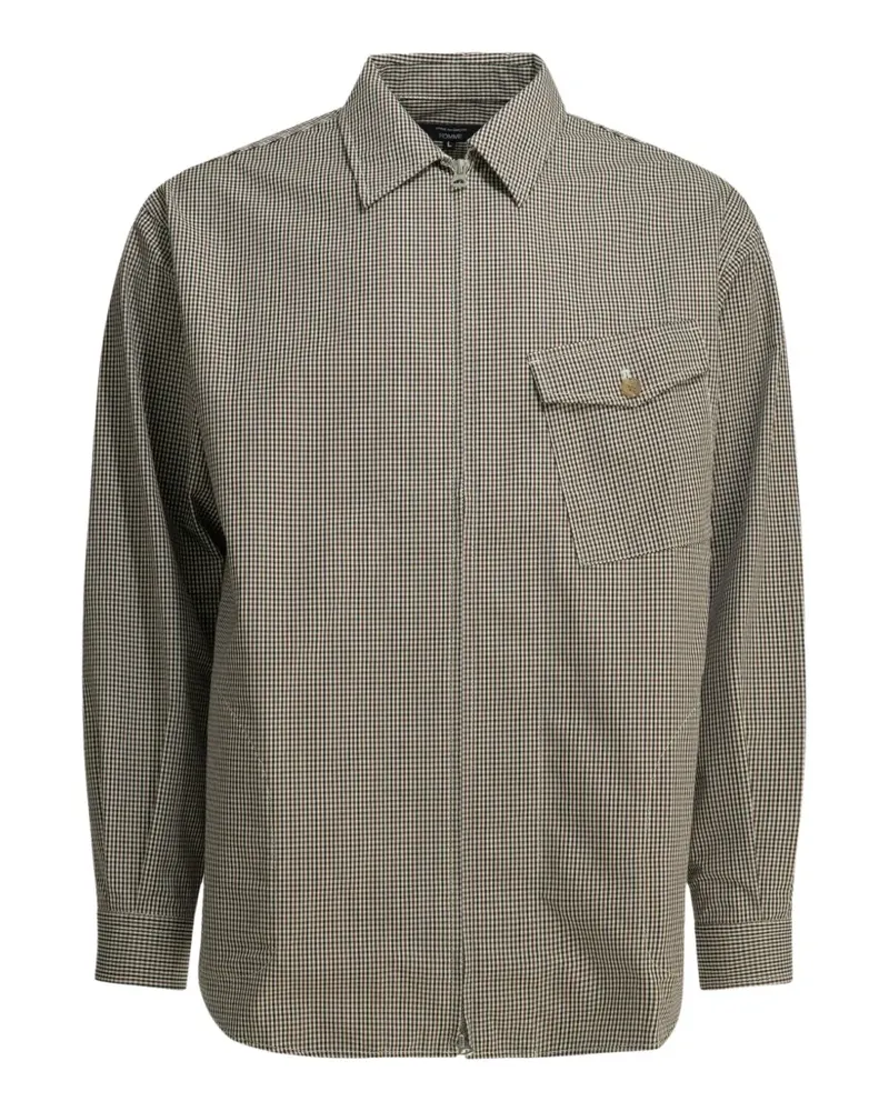 Comme des Garçons gingham-pattern zip-up overshirt - Braun Braun