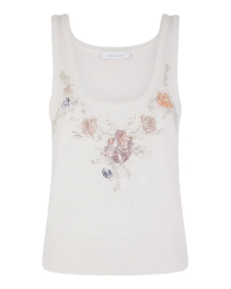 Paco Rabanne Oberteil mit Blumenmuster - Weiß Weiß