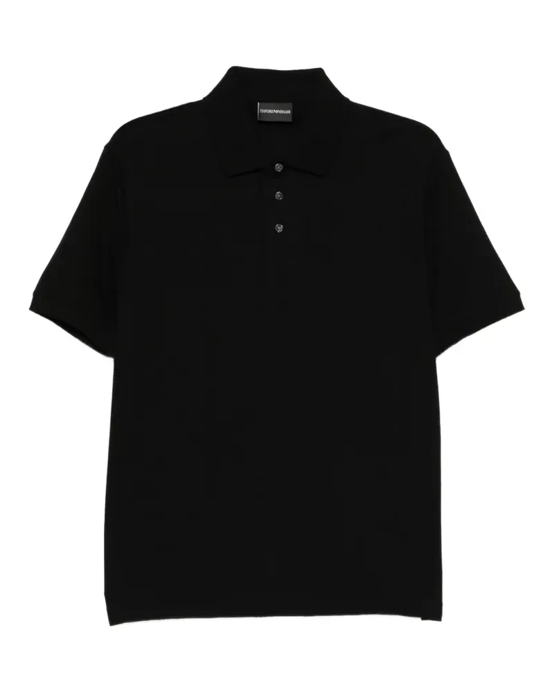 Emporio Armani Poloshirt aus Baumwolljersey - Schwarz Schwarz
