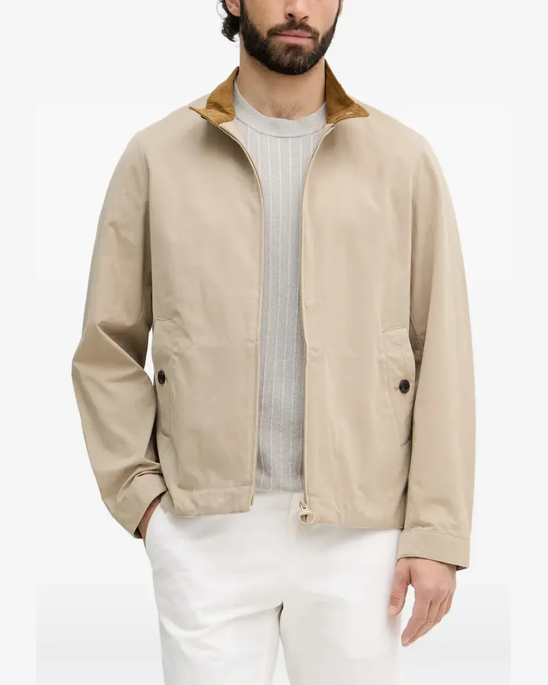Barbour Tyneside corduroy-collar funnel-neck jacket - Nude Nude
