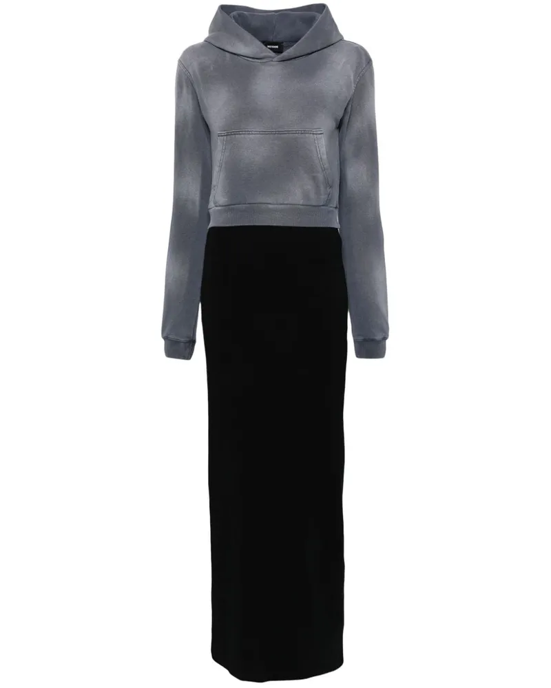 WE 11 DONE Kapuzenkleid im Layering-Look - Grau Grau