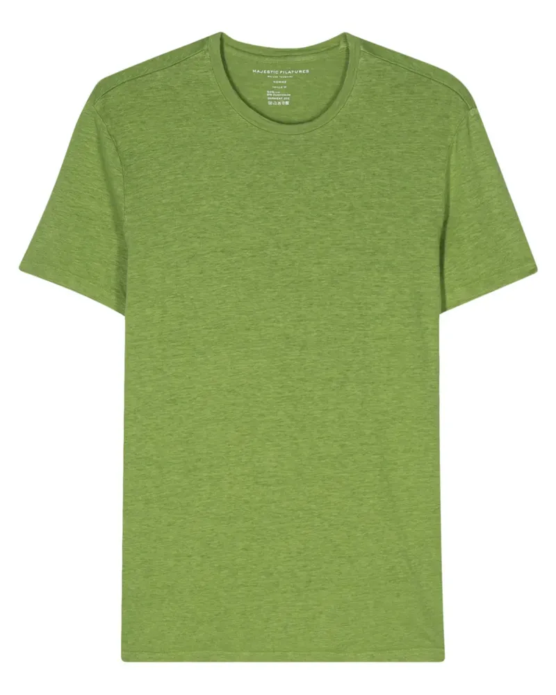 Majestic Deluxe Leinen-T-Shirt - Grün Grün