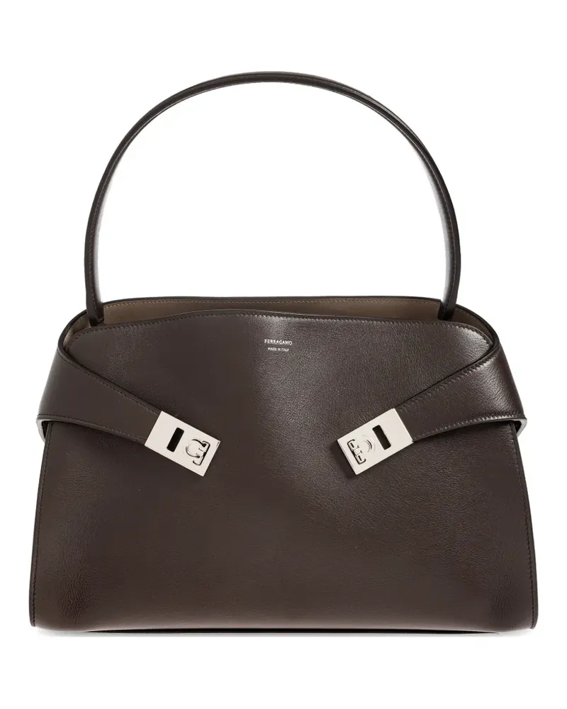 Ferragamo Hug leather tote bag - Braun Braun