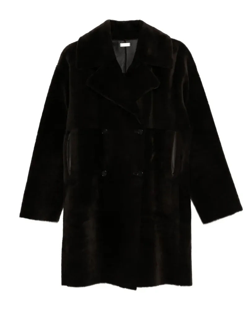 UTZON Doppelreihiger Shearling-Mantel - Braun Braun