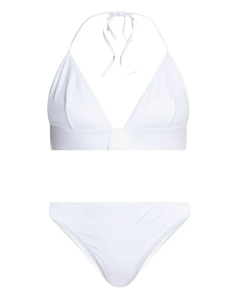 Balmain Bikini mit Logo-Patch - Weiß Weiß