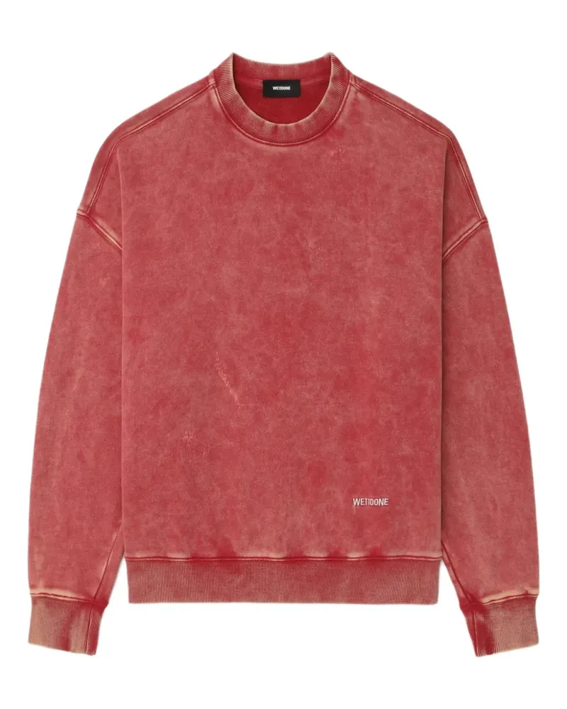 WE 11 DONE Sweatshirt mit Acid-Wash-Effekt - Rot Rot