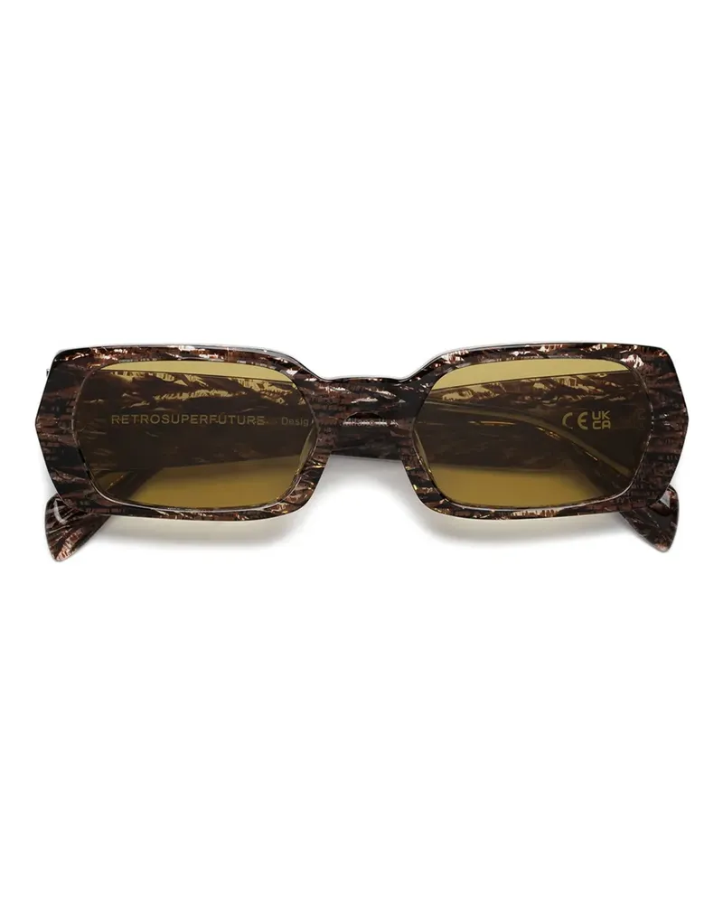 RETROSUPERFUTURE Sonnenbrille mit eckigem Gestell - Braun Braun