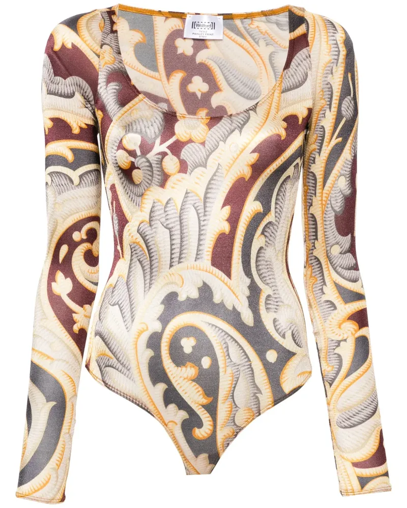 Wolford x ETRO Body mit Paisley-Print - Grau Grau
