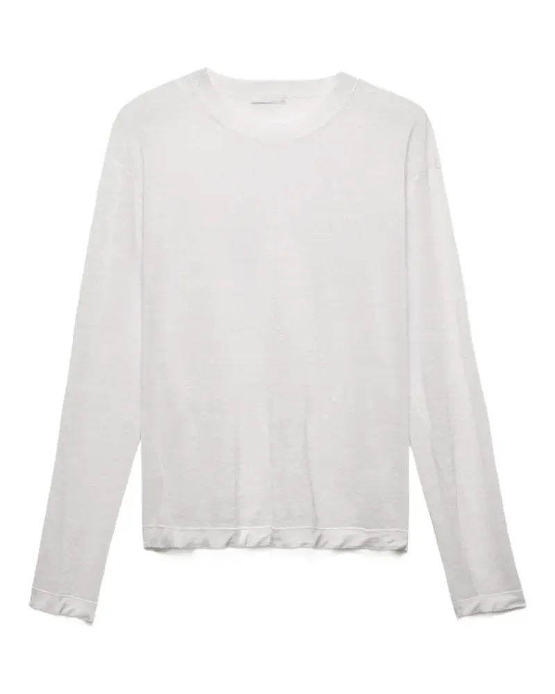 Prada long-sleeved linen and silk sweater - Weiß Weiß