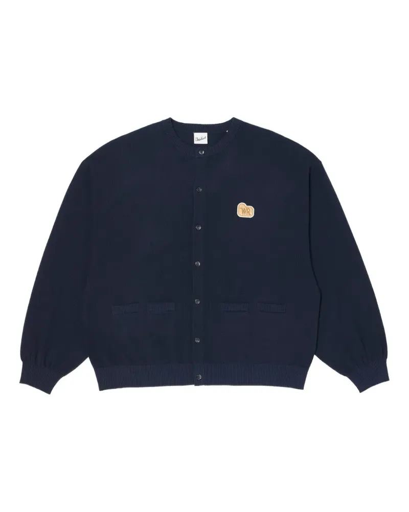 Woolrich pique-knit crew-neck cardigan - Blau Blau