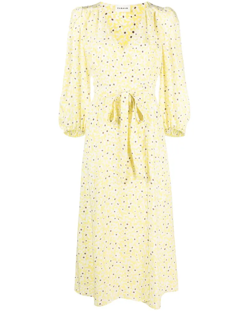 P.A.R.O.S.H. P.A.R.O H. Wickelkleid mit Blumen-Print - Gelb Gelb