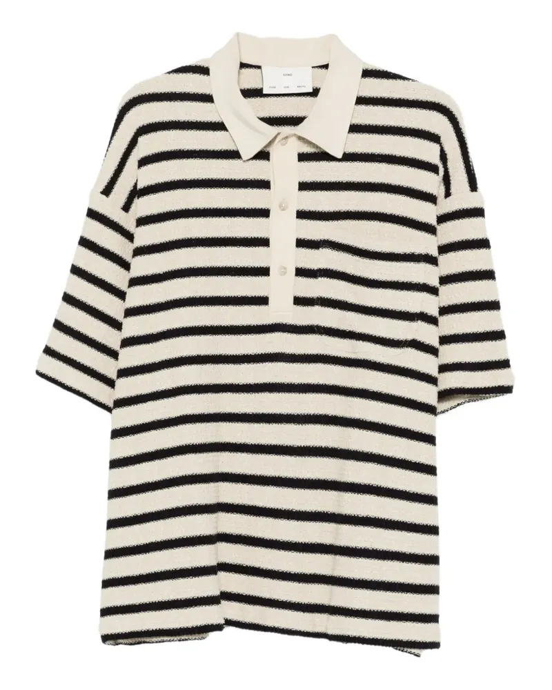 Song For The Mute Gestreiftes Poloshirt - Nude Nude