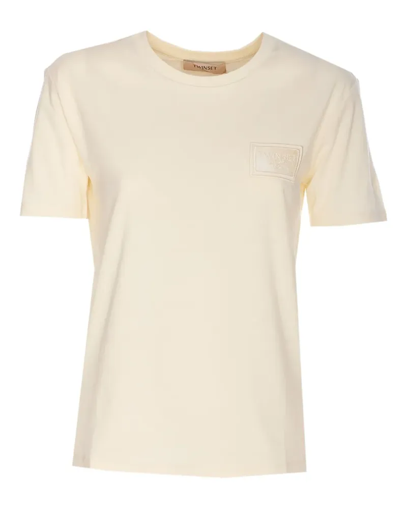Twin-Set T-Shirt mit Logo-Stickerei - Nude Nude