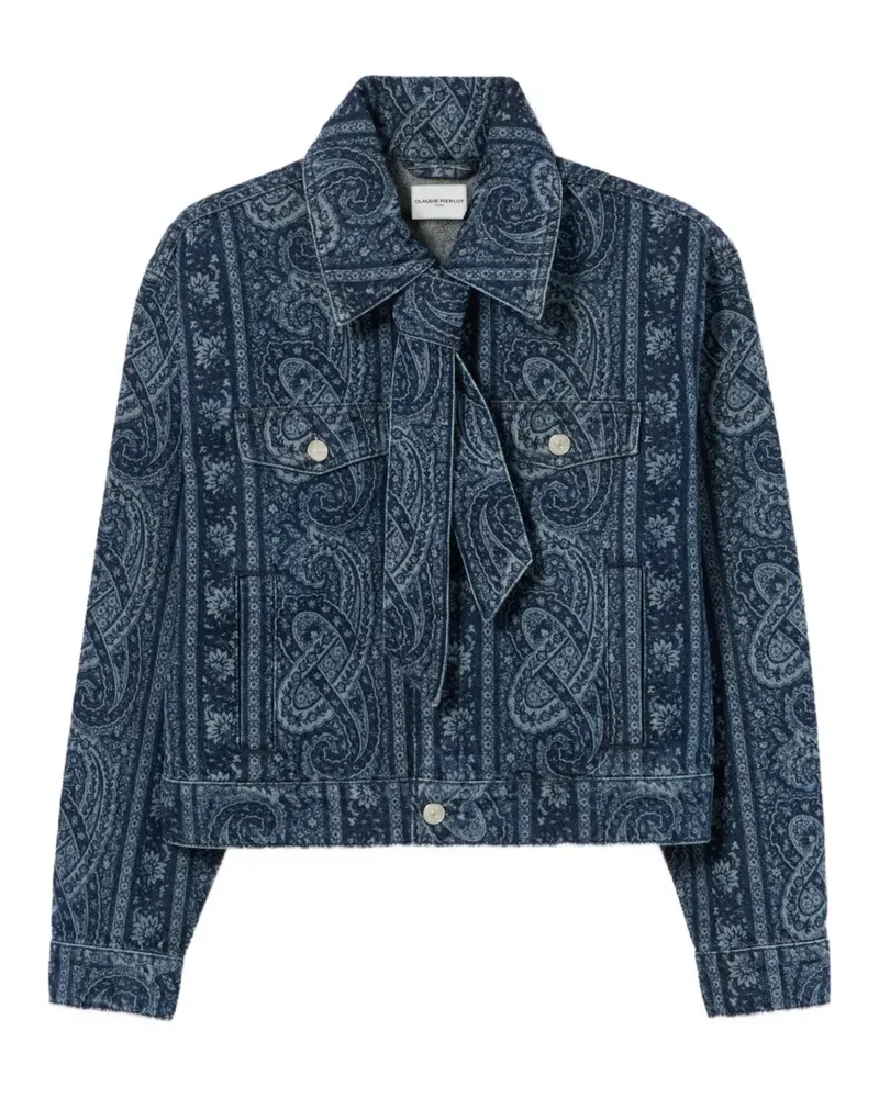 Claudie Pierlot Schluppen-Jeansjacke mit Paisley-Print - Blau Blau