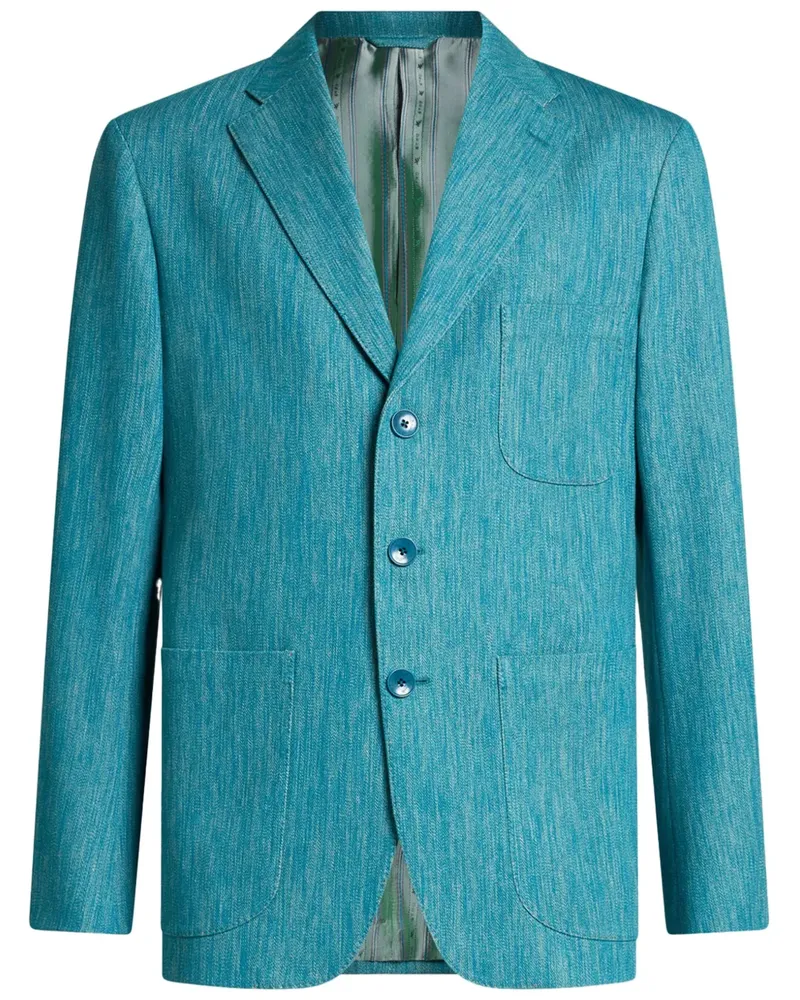 Etro Sakko mit Slub-Struktur - Blau Blau