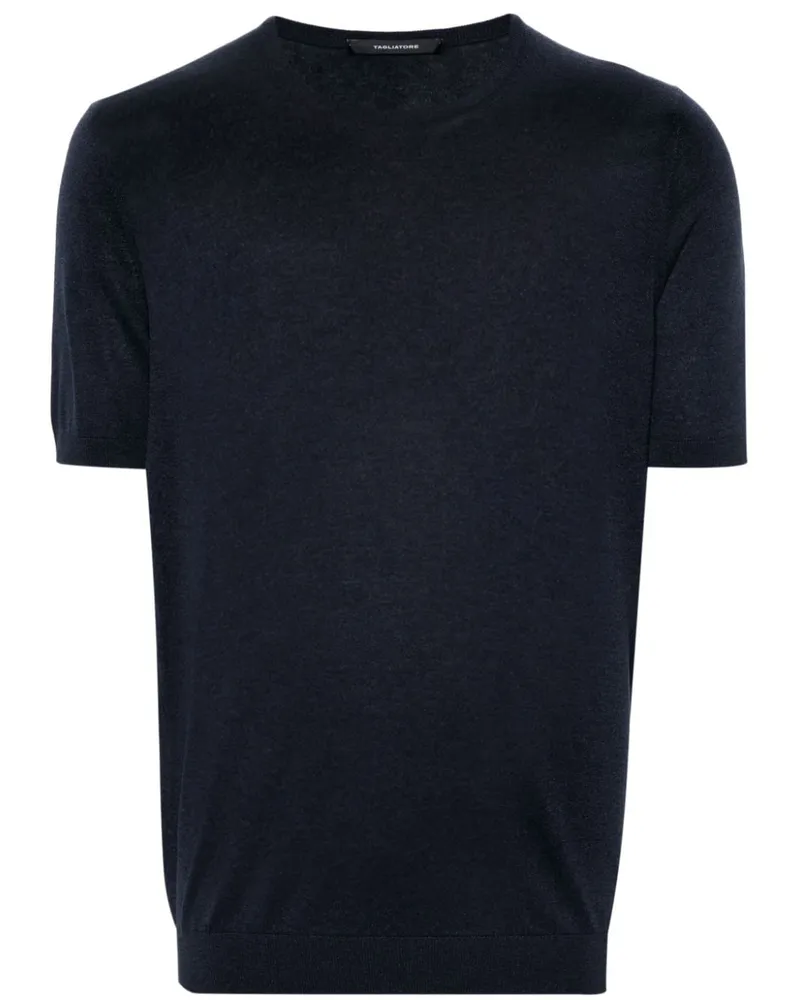 Tagliatore Fein gestricktes Josh Seiden-T-Shirt - Blau Blau