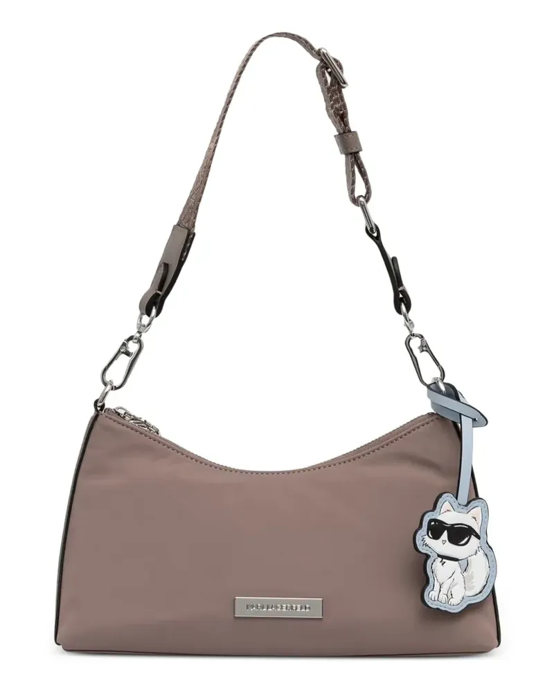 Karl Lagerfeld Choupette Schultertasche mit Logo-Schild - Nude Nude
