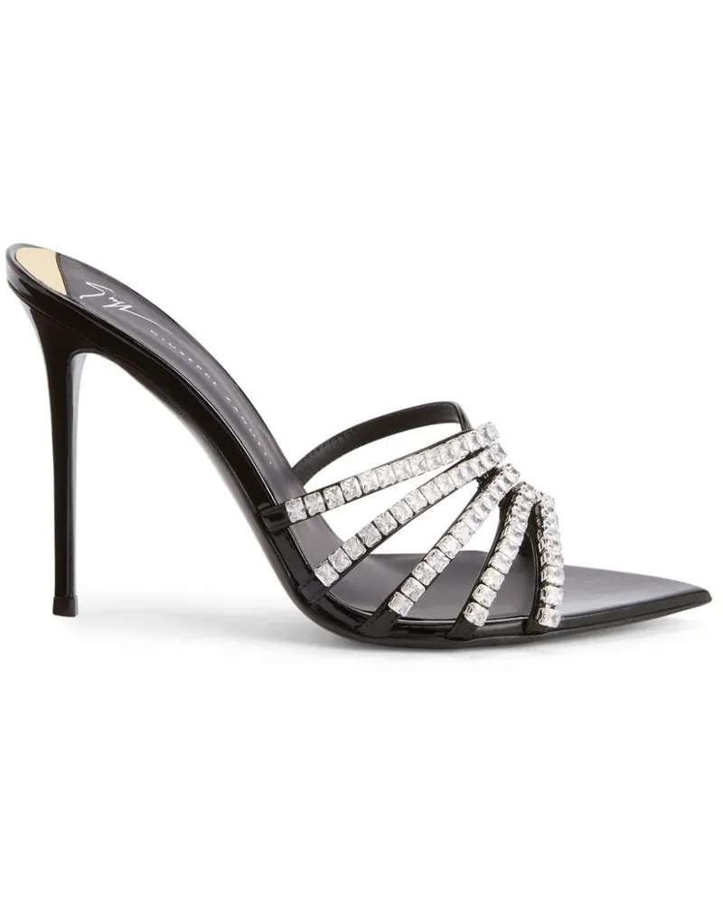 Giuseppe Zanotti Pantoletten mit Kristallen - Schwarz Schwarz