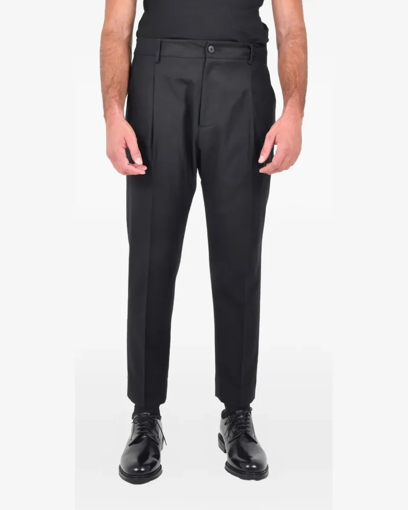 Low Brand pleated trousers - Schwarz Schwarz