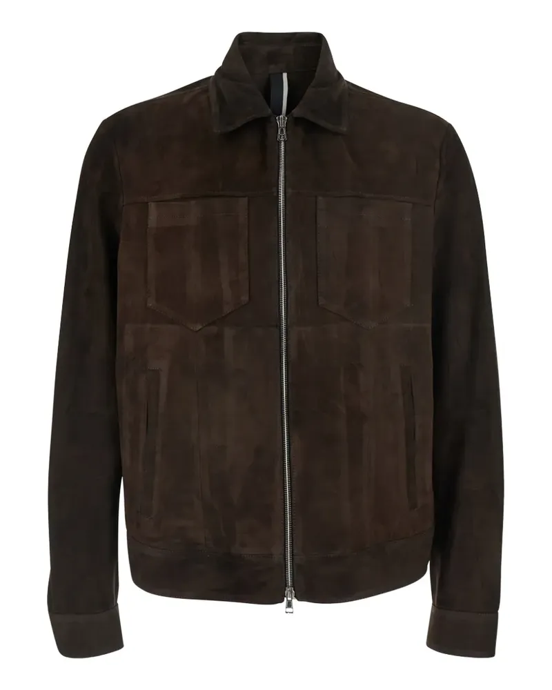 Low Brand zip-up suede jacket - Braun Braun