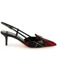 Elisabetta Franchi Slingback-Schuhe mit Schottenkaro Schwarz