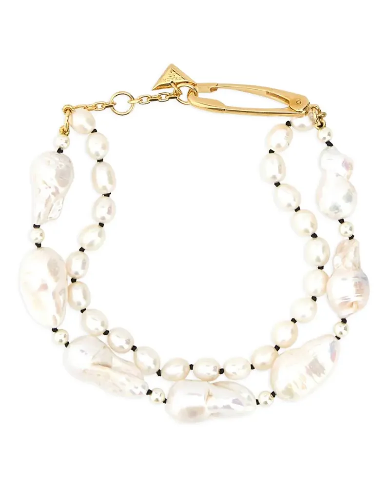 Prada pearl and safety-pin anklet - Gold Gold